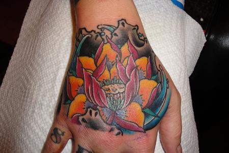 Tattoos - Lotus Flower Hand Tattoo - 73789